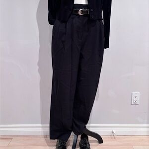 H&M Woman Black Trousers Size 6 with Belt Loops and Pockets